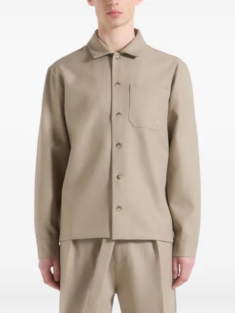 Neutral tailored overshirt by MANIERE DE VOIR