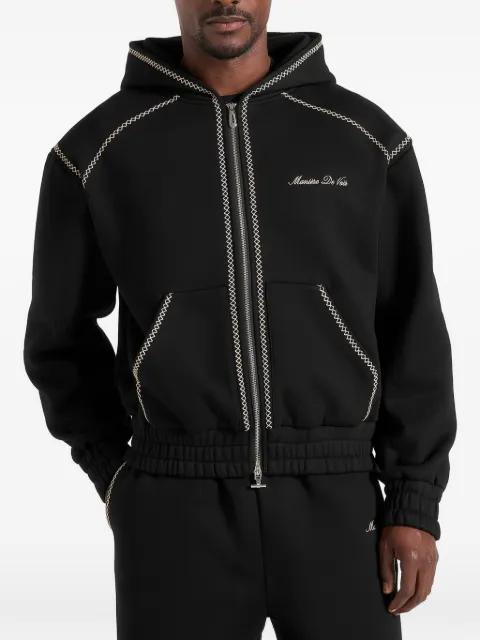 Ollie whipstitch raglan-effect hoodie by MANIERE DE VOIR