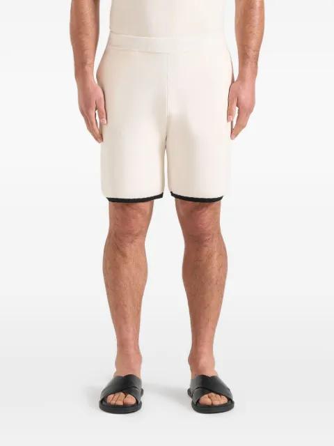 Regis in cream contrast-detail knit shorts by MANIERE DE VOIR