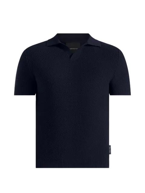 Rowen textured knit revere polo shirt by MANIERE DE VOIR