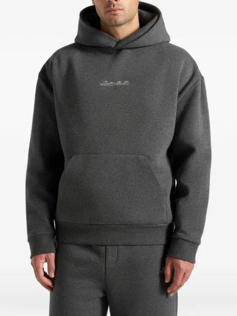 S001 in charcoal grey signature relaxed fit hoodie by MANIERE DE VOIR