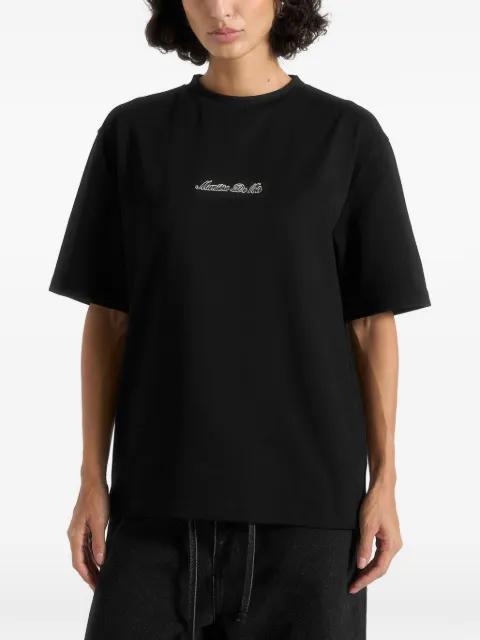 TS001 in black signature relaxed fit cotton T-shirt by MANIERE DE VOIR