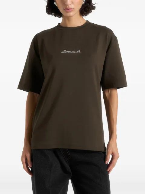 TS001 olive signature relaxed-fit cotton T-shirt by MANIERE DE VOIR