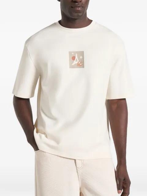 Thibault in cream bird-detail  cotton T-shirt by MANIERE DE VOIR