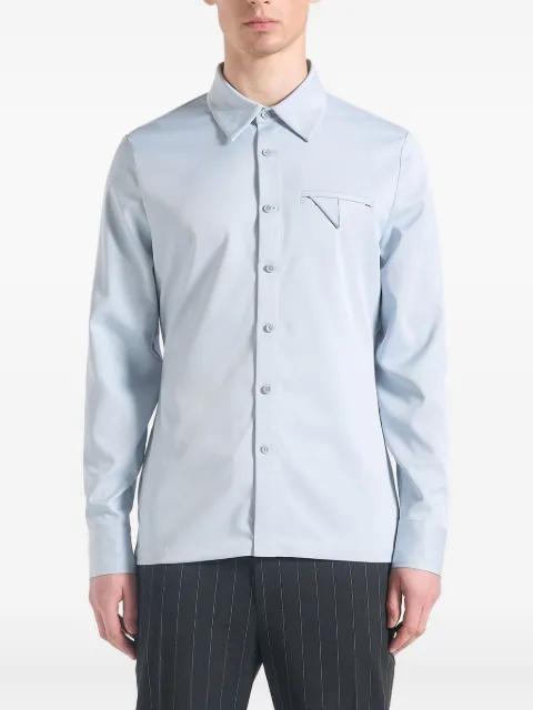 Tom slim-fit blue tailored stretch shirt by MANIERE DE VOIR