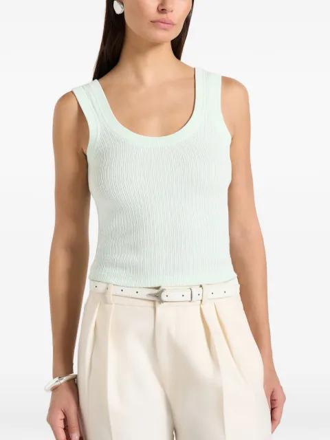 VS001 in Mint Green scoop-neck ribbed cotton tank top by MANIERE DE VOIR