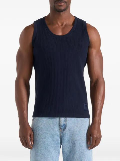 VS001 ribbed curved-hem vest by MANIERE DE VOIR