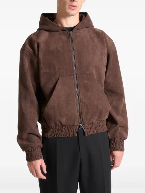 brown cropped-hoodie by MANIERE DE VOIR