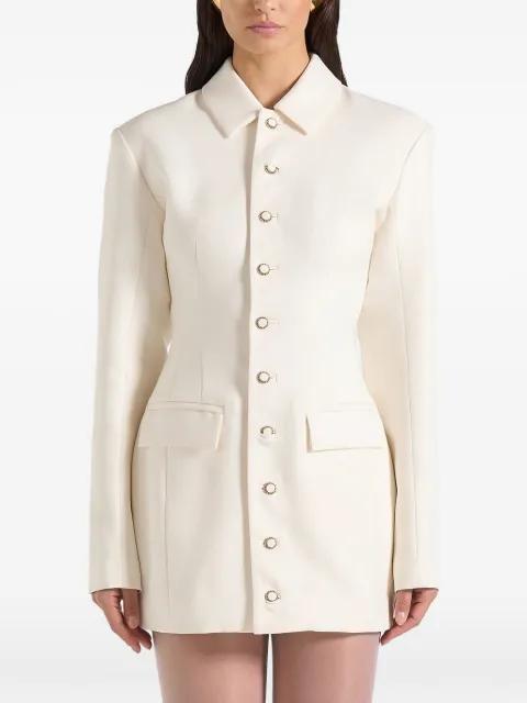 cinch button up blazer dress by MANIERE DE VOIR