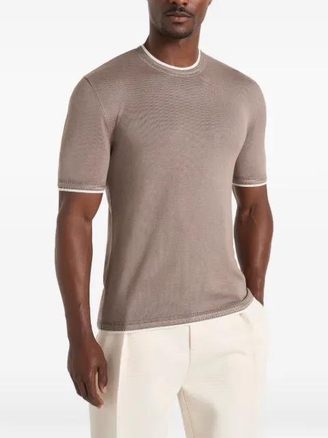 contrast knit T-shirt by MANIERE DE VOIR