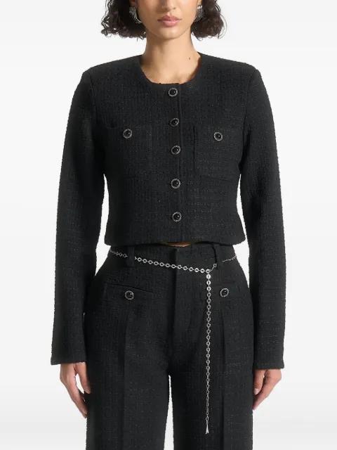 cropped tweed jacket with pearls by MANIERE DE VOIR