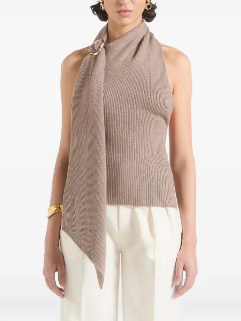 knitted draped halterneck top by MANIERE DE VOIR