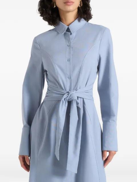 linen midi shirt dress with tie waist by MANIERE DE VOIR