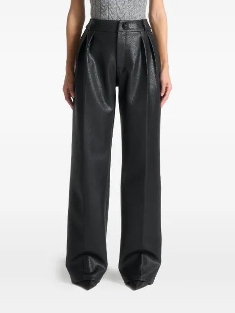 pebbled leather pleated trousers by MANIERE DE VOIR