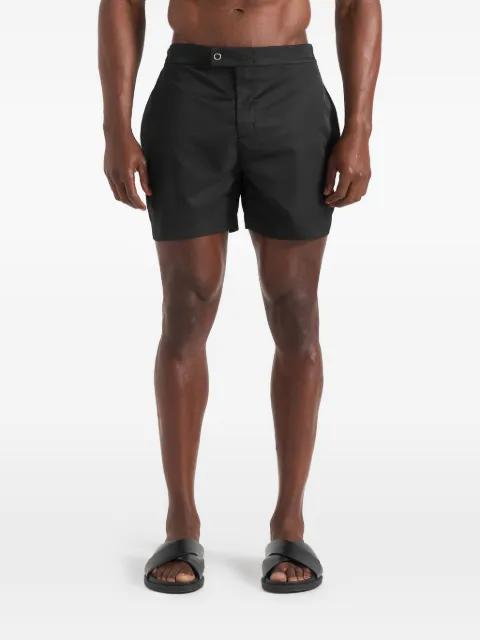 polished nylon swim shorts by MANIERE DE VOIR