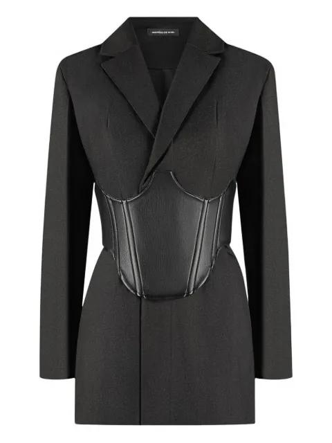 reversible-corset black mini tailored blazer dress by MANIERE DE VOIR reversible-corset black mini tailored blazer dress by MANIERE DE VOIR