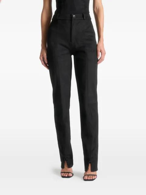 suede straight-leg trousers by MANIERE DE VOIR