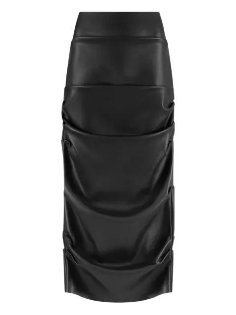 tacked leather midaxi skirt by MANIERE DE VOIR
