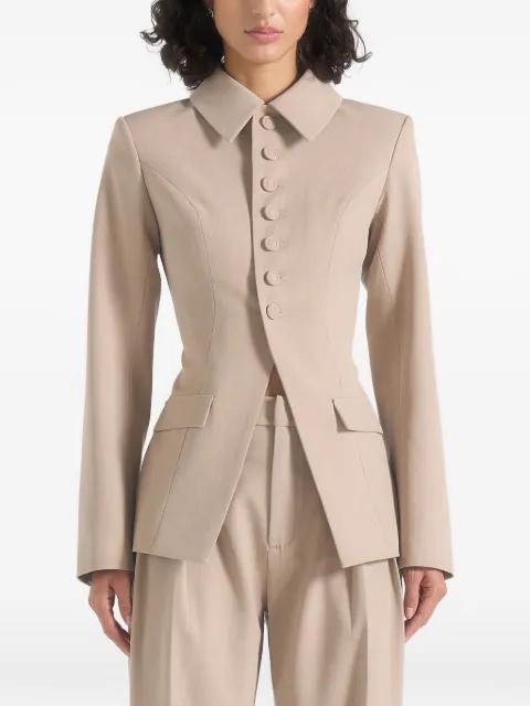 tailored cinch blazer with detachable collar by MANIERE DE VOIR
