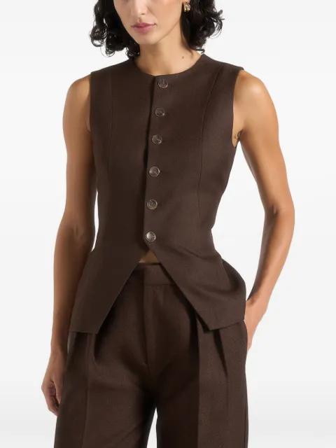 tailored crew-neck cinch waistcoat by MANIERE DE VOIR