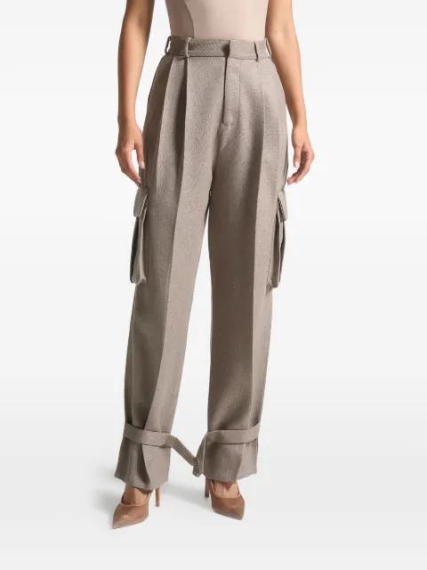 textured tailored pleated cargo trousers by MANIERE DE VOIR