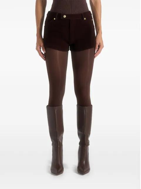 velvet patent mini shorts by MANIERE DE VOIR