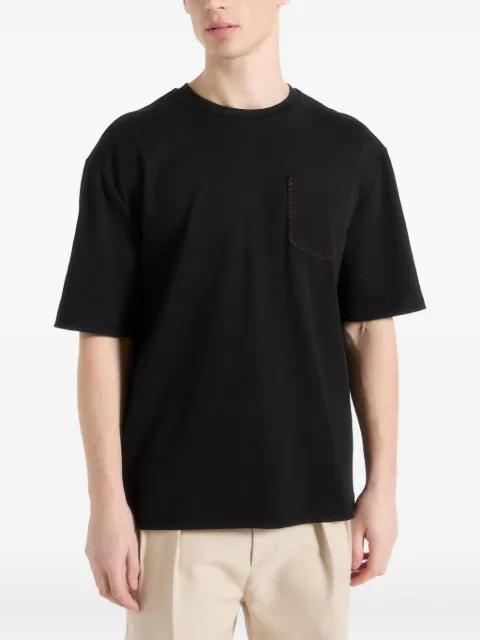 whipstitch-pocket T-shirt by MANIERE DE VOIR