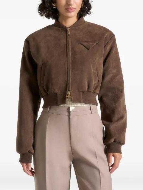 wide-shoulder bomber jacket by MANIERE DE VOIR