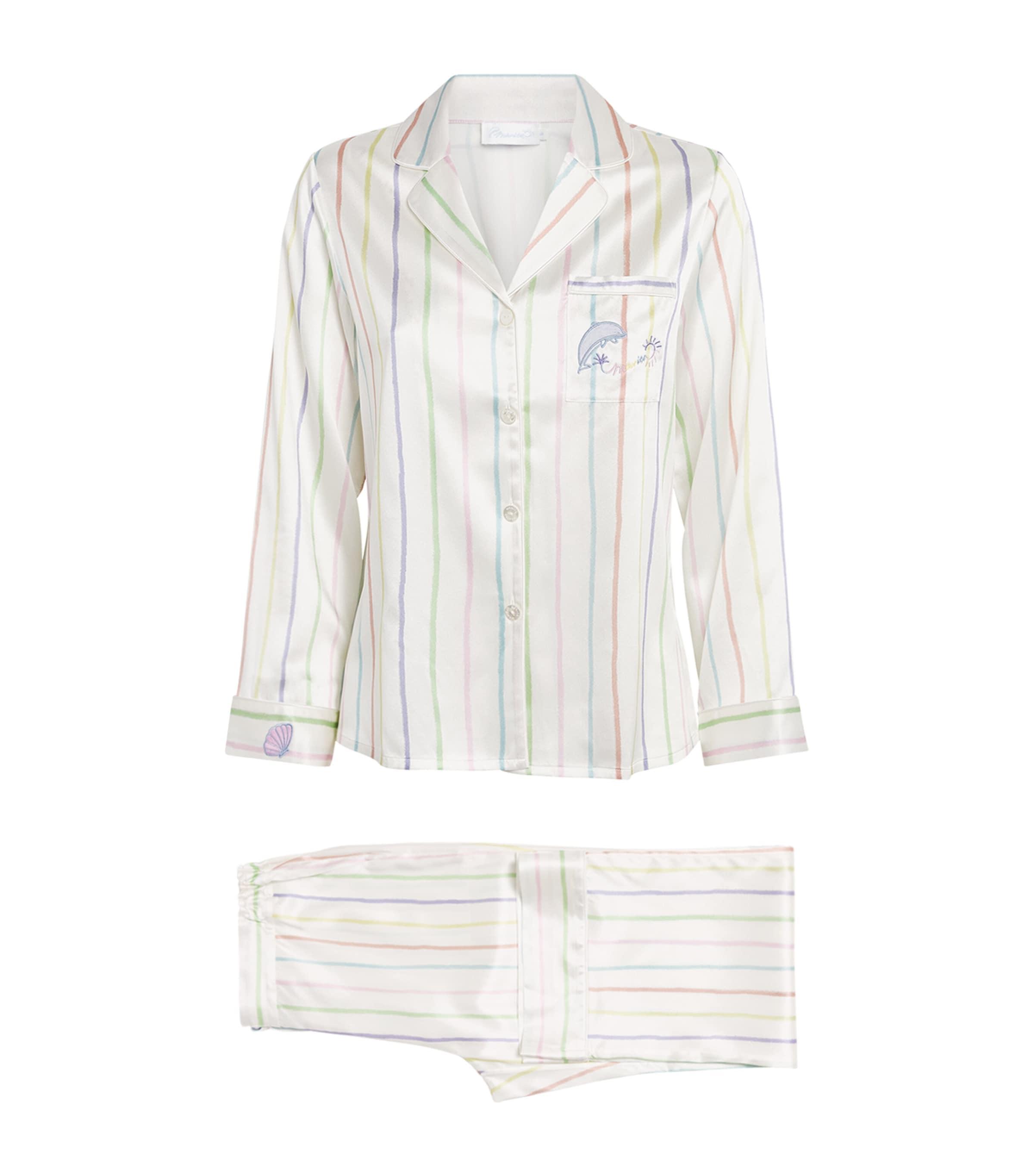 MANITO Silk-Blend Ocean Stripe Pyjama Set by MANITO