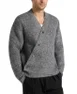 Dani Unisex Asymmetric Brushed Wool Knit Cardigan by MANIÈRE DE VOIR Dani Unisex Asymmetric Brushed Wool Knit Cardigan by MANIÈRE DE VOIR