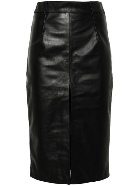 Alma leather pencil skirt by MANOKHI