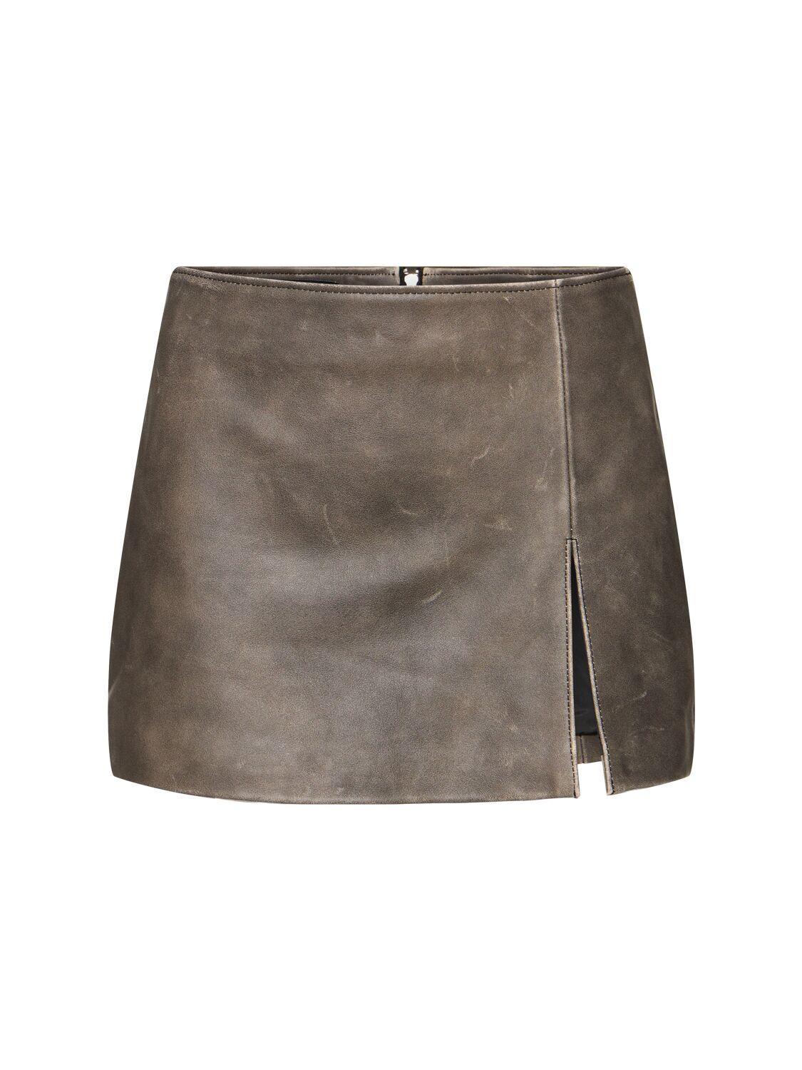 Deline Leather Mini Skirt by MANOKHI