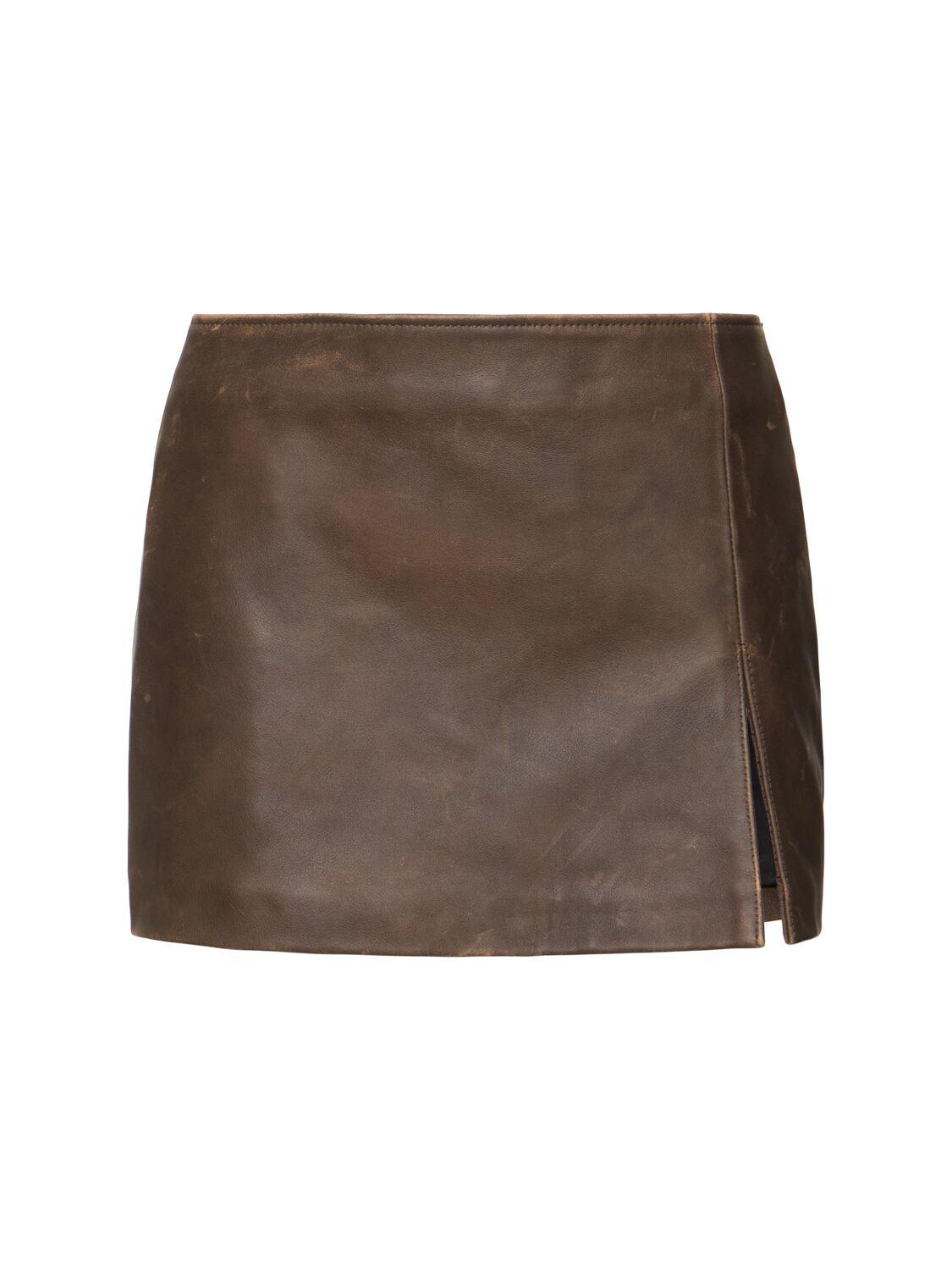 Deline Leather Mini Skirt by MANOKHI