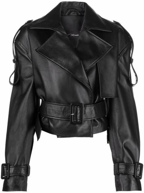 Hana cropped biker jacket by MANOKHI