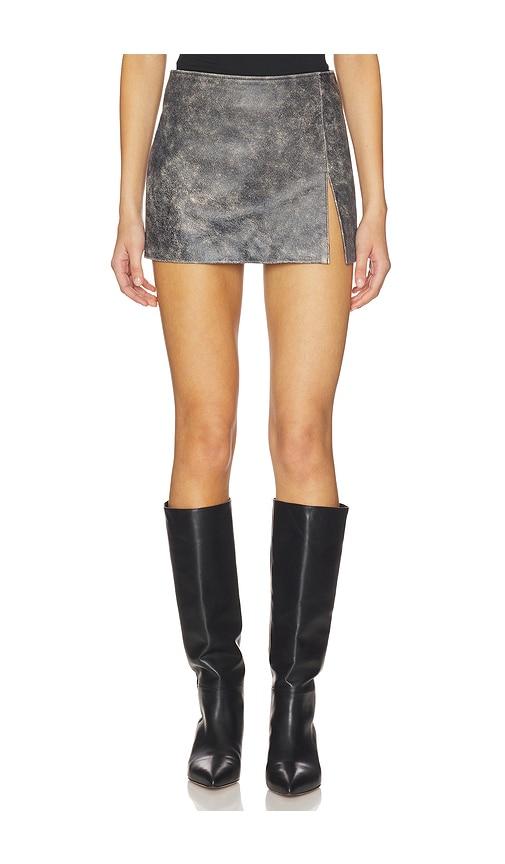 MANOKHI Deline Mini Skirt in Grey by MANOKHI
