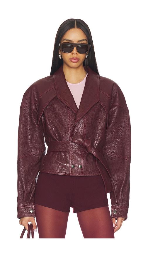 MANOKHI Karo Jacket in Burgundy by MANOKHI