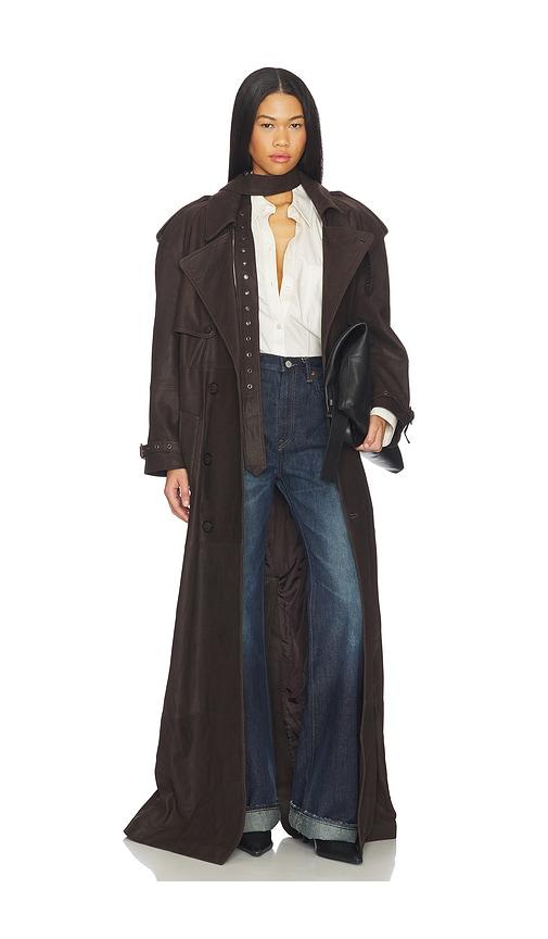 MANOKHI Mireia Trench Coat in Brown by MANOKHI