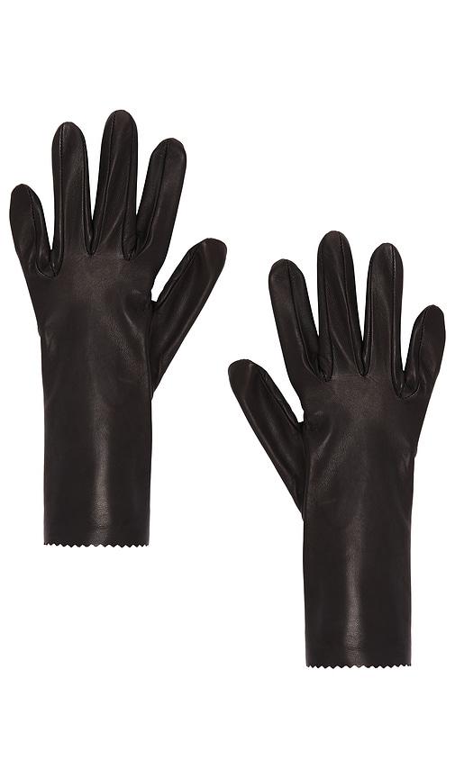 MANOKHI Short Leather Gloves in Chocolate by MANOKHI