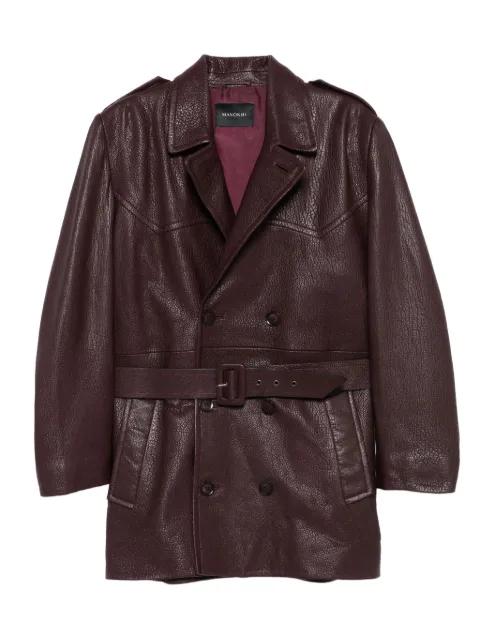 belted double-breasted coat by MANOKHI