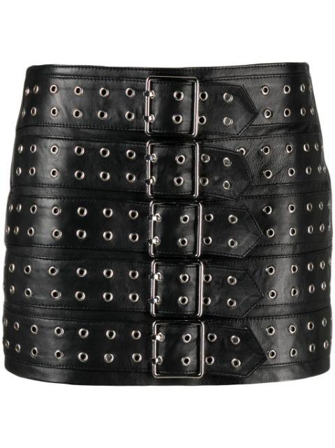 belted leather miniskirt by MANOKHI