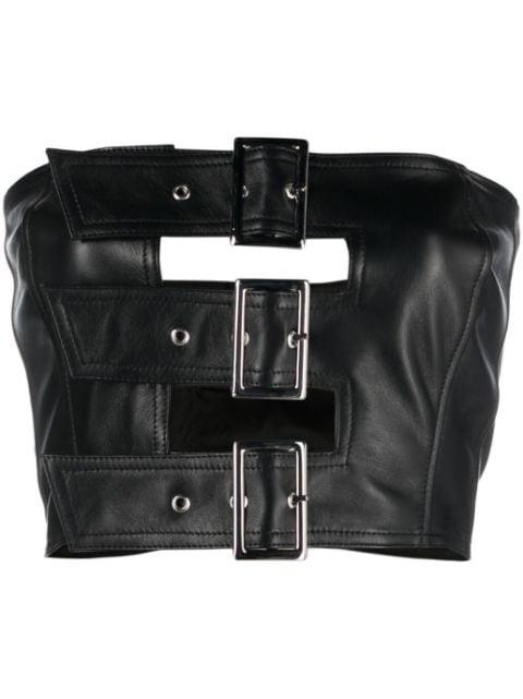 cut-out buckled bandeau top by MANOKHI