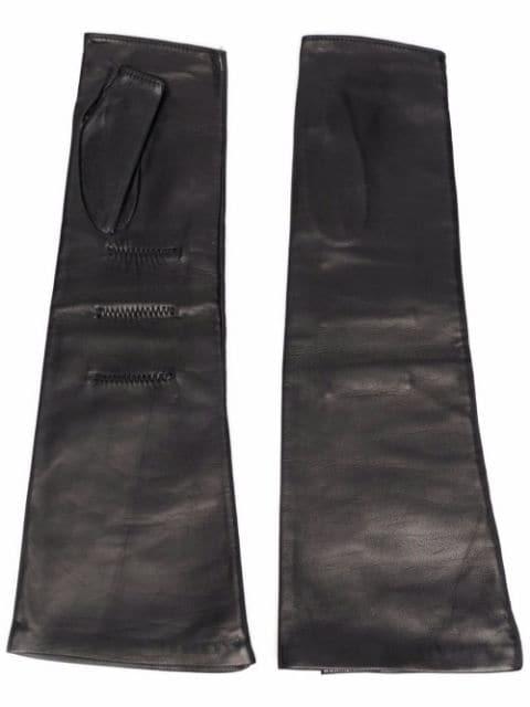 fingerless leather gloves by MANOKHI