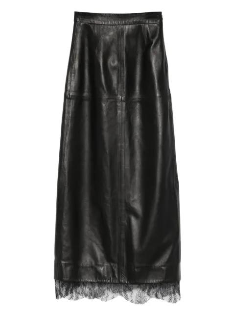 leather A-line skirt by MANOKHI
