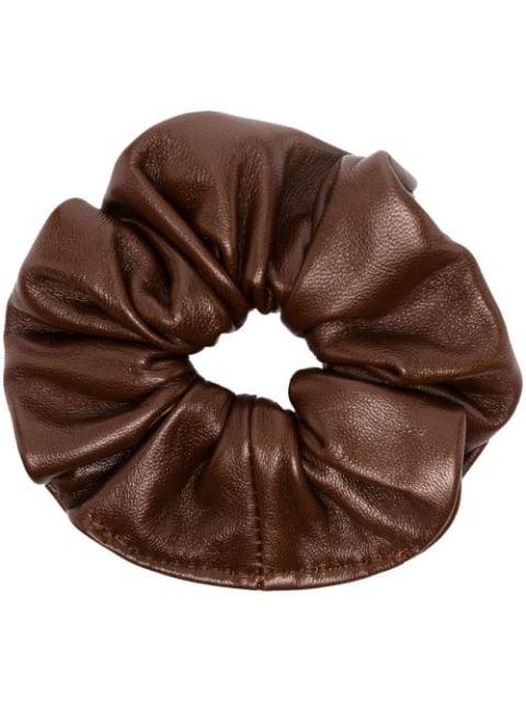 leather hair scrunchie by MANOKHI