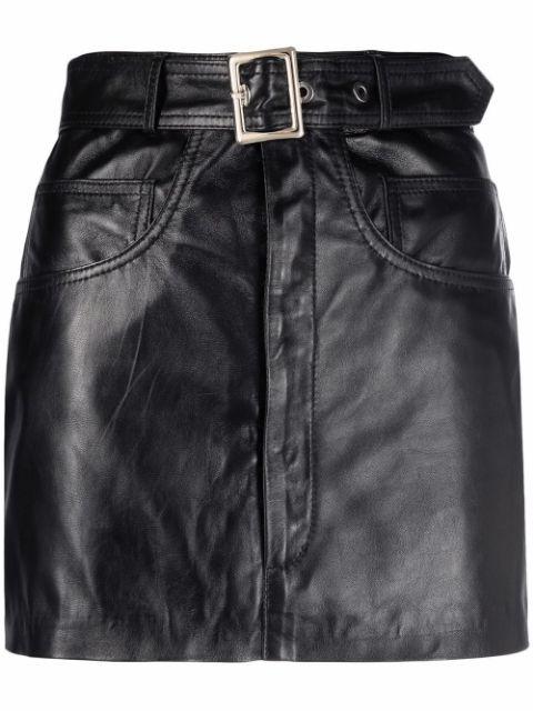 leather mini skirt by MANOKHI
