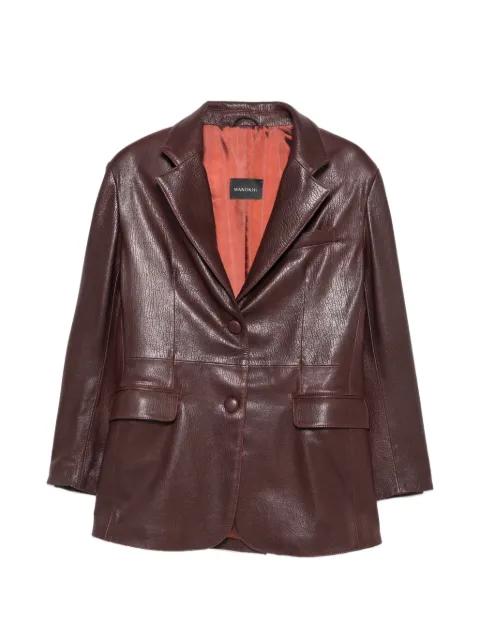 leather single-breasted jacket by MANOKHI