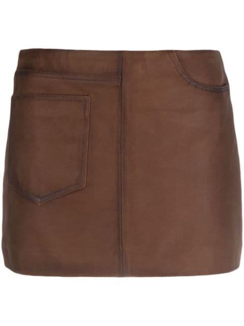 low-rise leather miniskirt by MANOKHI