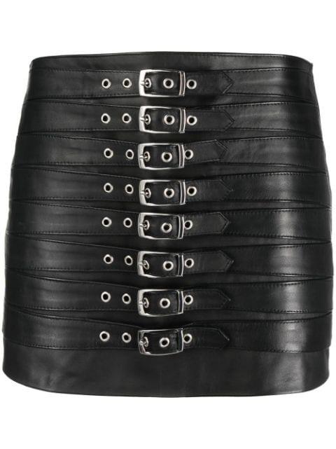 multiple belts mini skirt by MANOKHI