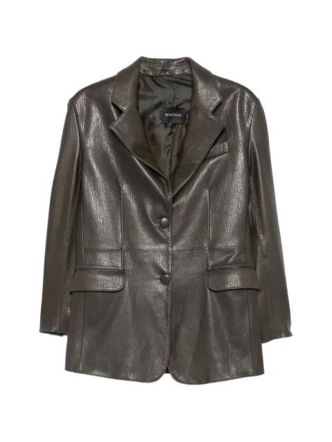 textured-finish leather jacket by MANOKHI