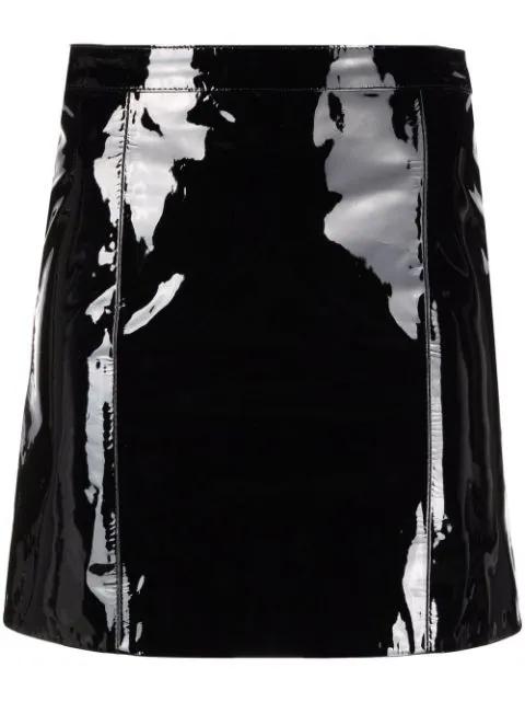 vinyl leather mini skirt by MANOKHI